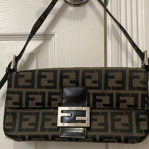 Brown faux fendi purse